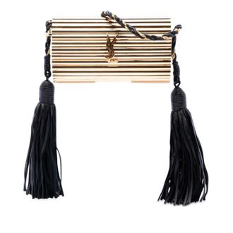 Saint Laurent Pre-owned Saint Laurent Ribbed Acrylic and Lambskin Fringe Monogram Opium Box Bag Ladies U18DFS89KZ8WMPN4