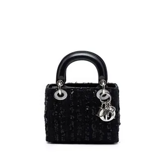 Dior Pre-owned Dior Mini Tweed and Sequin Embellished Lady Dior Ladies 54UATE23HPD0TV0G