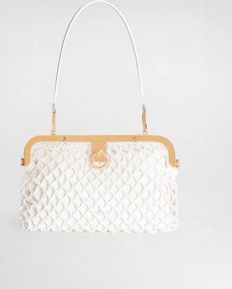 Dolce & Gabbana Amanda Handbag In Mesh And Palmellato Calfskin - Woman Handbags White Onesize