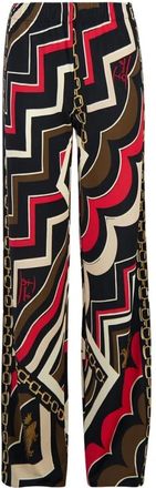 Pucci Istrice Print Straight-Leg Broek - Dames - Wijde Broeken - Veelkleurig - XL - Broeken