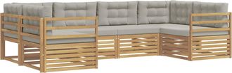 vidaXL Conjunto De Sof&aacute;s De Exterior 6 Uds. Blanco Y Gris Claro Vidaxl