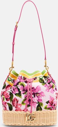 Dolce & Gabbana Secchiello Taormina in rafia con stampa