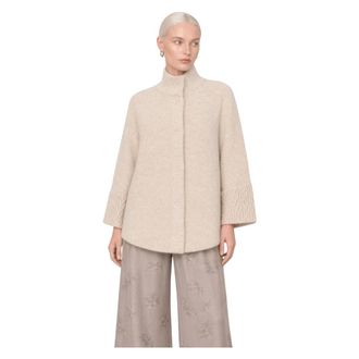 Kocca Gebreide Jas - Dames - Mantel - Beige - M - Jassen
