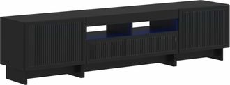 vidaXL Cabinet De Tv Led De 5 Piezas Negro Madera De Ingenier&iacute;a Vidaxl