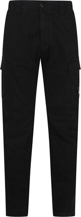 C.P. Company Stretch Sateen Cargo Broek - Heren - Slim Fit Broeken - Zwart - 2XL - Katoen - Broeken