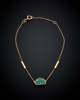 Italian Gold, Inc 14K Italian Gold Malachite Adjustable Bracelet