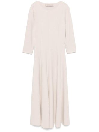 Blanca Vita crepe-texture midi dress - women - Elastane/Polyester - 44 - Neutrals