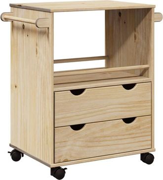 vidaXL Carrito de cocina otta madera maciza de pino 59x45x80 cm Vidaxl