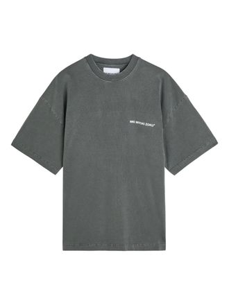Mki Miyuki Zoku logo-embroidery T-shirt - men - Cotton - L - Grey