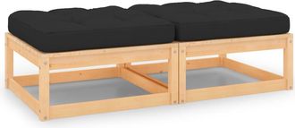 vidaXL Vidaxl - Reposapi&eacute;s De Jard&iacute;n Con Cojines 2 Uds Madera Maciza De Pino