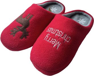 Generic Women Christmas House Slippers, Fuzzy Plush Santa Claus Slip On Slippers Warm Indoor Outdoor Bedroom Comfortable Winter Shoes