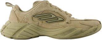 Balenciaga Khaki Leren Sneakers - Ronde Neus - Dames - Sneakers - Groen - 38 EU - Schoenen
