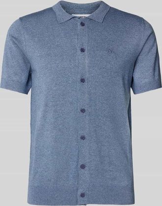 Lindbergh Lindbergh Slim Fit Freizeithemd mit Logo-Stitching Modell Ecovero in Rauchblau, Gr&ouml;&szlig;e XL