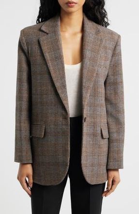 Mango Roma One-Button Blazer in Brown at Nordstrom Rack, Size Small