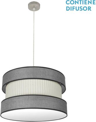 Fabrilamp Colgante Niquel/gris-beis modelo Home 2luces regulable Fabrilamp