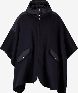 Moncler Gekn&ouml;pftes Flanell-Cape mit &Auml;rmeltasche