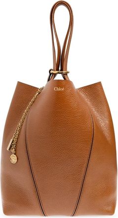 Chlo&eacute; Medium Spin Tote Bag - Dames - Shoppers - Bruin - ONE Size - Leer - Tassen