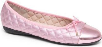 Paul Mayer Attitudes Best Cap Toe Quilted Ballet Flat in Metallic Pink at Nordstrom, Size 8.5