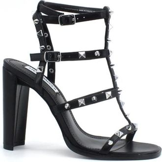 Steve Madden High Heel Sandalen - Dames - Sandalen met hakken - Zwart - 38 1/2 EU - Leer - Schoenen