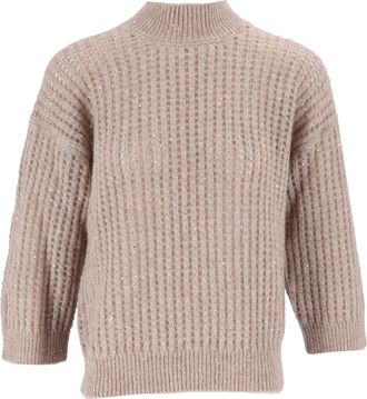 PESERICO Ribbed High Neck Knitted Sweater
