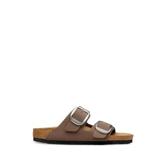 Birkenstock Sliders, female, Brown, Size: 10 US Arizona Moc double-strap slides