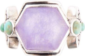 Barse Womens Emile Ring In Purple Quartz/blue Turquoise