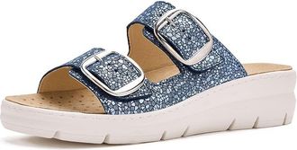 David Tate Mosaic Womens Wedge Shoes Denim : EU 42 (US Womens 11-11.5) M (B), Leather