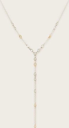 AllSaints Brass Pippa Crystal Drop Necklace, Size: One Size