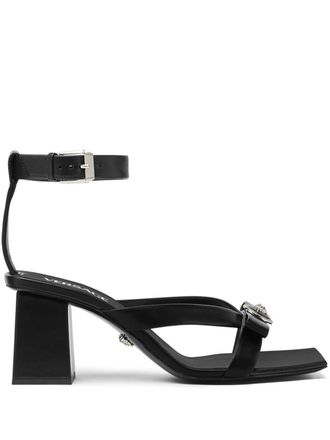 Versace Gianni Ribbon 70mm leather sandals - women - Calf Leather/Calf Leather/Calf Leather - 38 - Black