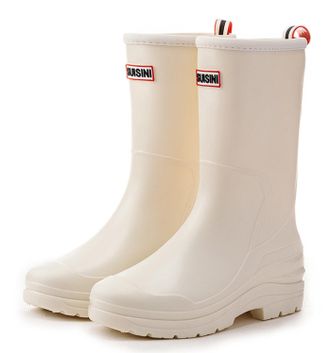 Pangolin Womens Waterproof Mid-Calf Wellies, Rubber Pull-On Wellington Boots with Slip-Resistant Lug Sole, Lightweight Easy-Clean Garden & Rain Boots Off-White