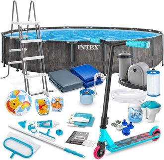 OEM Piscina De Jard&iacute;n Con Estructura 549 X 122 Cm 21 En 1 Intex 26744 + Patinete Gratis