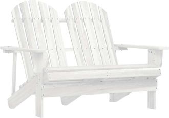 vidaXL Silla Adirondack De Jard&iacute;n 2 Plazas Madera De Abeto Blanco Vidaxl