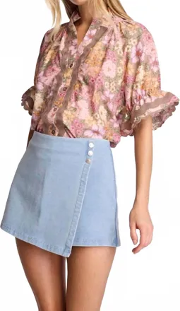 Sundays Sorrel Mini Skort In Light Wash Denim