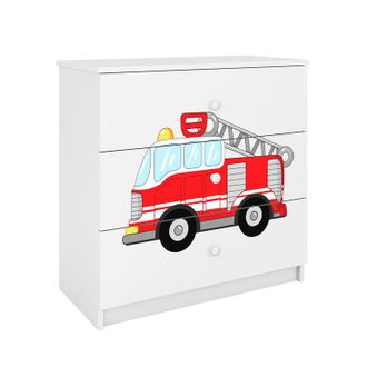Les Tendances Les Tendances - C&oacute;moda 3 Cajones Kocot Kids Babydream Bombero - Blanco