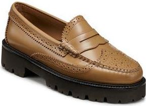 G.H. Bass & Co. Whitney Weejuns Brogue Penny Loafer in Tan at Nordstrom Rack, Size 6.5