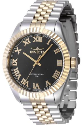 Invicta Specialty 47401 Heren Horloge - Waterdicht - Analoog - Quartz Uurwerk - Roestvrij Staal met zwarte Wijzerplaat -43mm