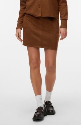Vero Moda Faux Suede Miniskirt in Emperador at Nordstrom, Size X-Small
