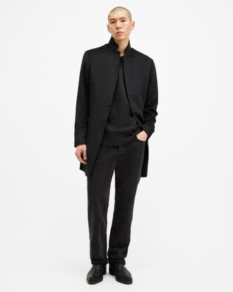 AllSaints Hargrove Slim Fit Wool Blend Coat