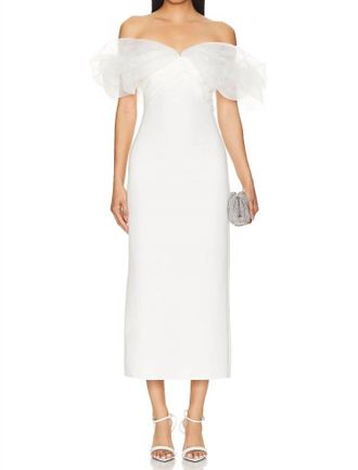 Line & Dot Starlet Midi Dress In Ivory