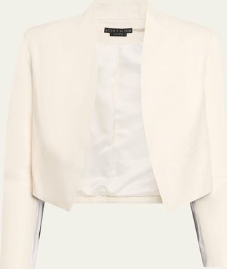 Alice & Olivia New Harvey Leather Open-Front Jacket