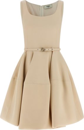 Fendi Multicolor Wool Short Womens Dress