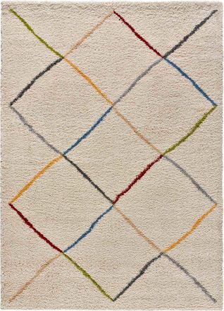 Atticgo Alfombra de pelo largo beige/multicolor 133x190 cm