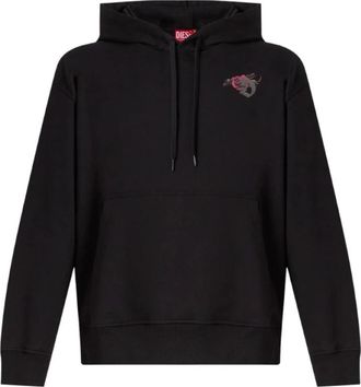 Diesel S-Macs-Hood-V1 Hoodie - Heren - Hoodies - Zwart - L - Katoen - Hoodies & sweatvesten