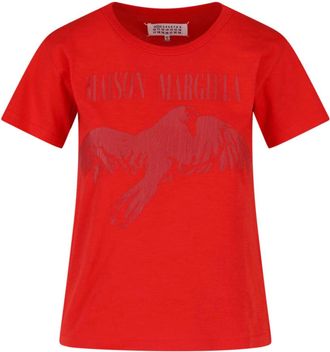 Maison Margiela Red Printed Cotton T-Shirt