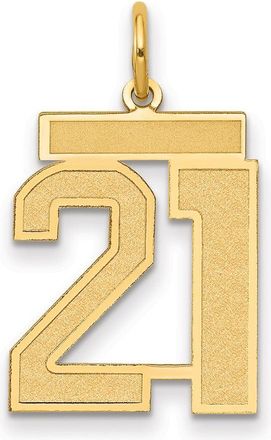 Diamond2Deal 14k Yellow Gold Medium Satin Number Charm Pendant