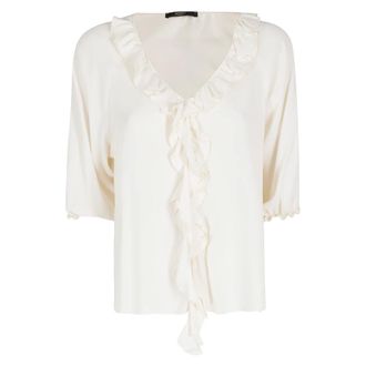 Seventy Blouses, female, Beige, Size: XS Blouse Ruffles