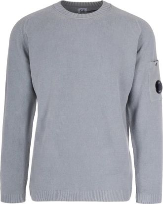 C.P. Company Cotton Chenille Crewneck - Heren - Ronde hals truien - Blauw - M - Katoen - Truien & Vesten