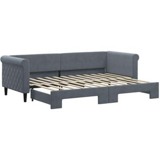 vidaXL Sof&aacute; Cama Nido Terciopelo Gris Oscuro 80x200 Cm Vidaxl