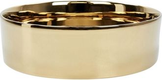 Beliani Beliani - Bathroom Countertop Wash Basin Ceramic 400 x 400 mm Round Gold Tebar