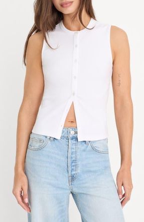 Good American The Rib Splay Sleeveless Top in White001 at Nordstrom, Size 3X-Large